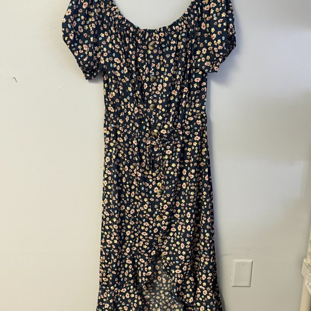 0324-32 Floral High Low Dress NWT